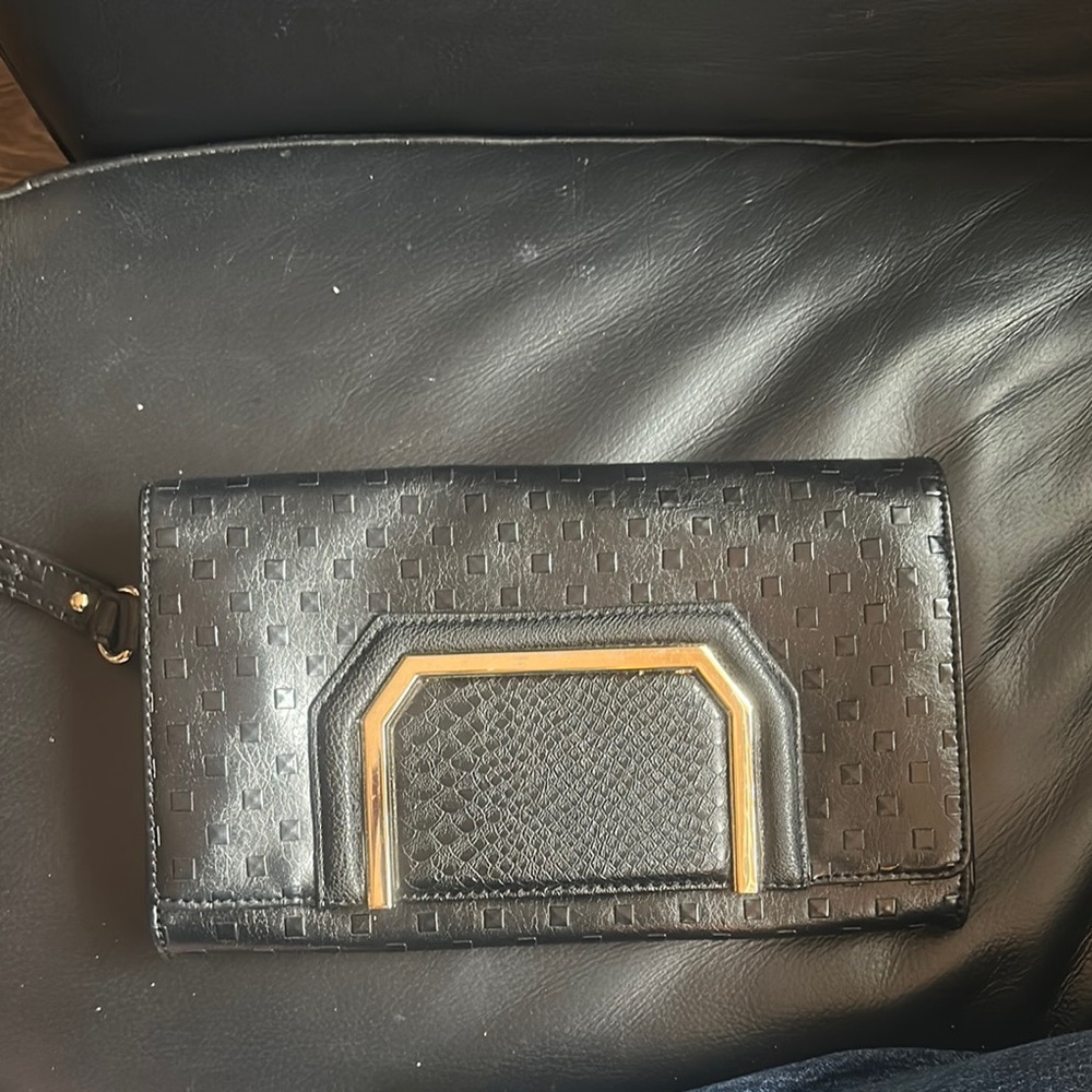 Black Clutch with Gold Accent